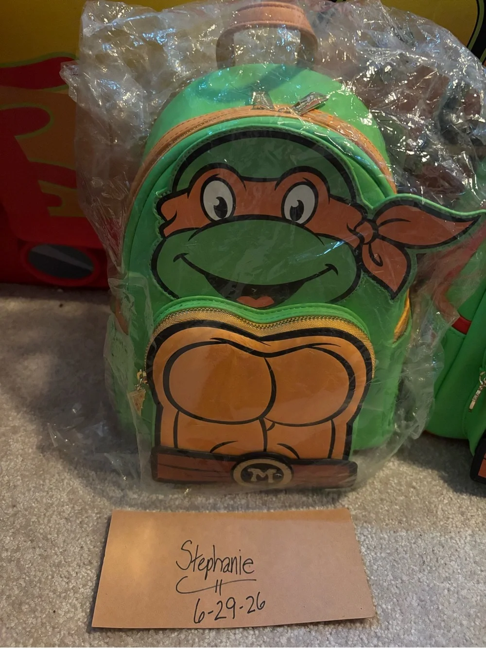 Loungefly Teenage Mutant Ninja Turtles Michelangelo Green Orange Mini Backpack